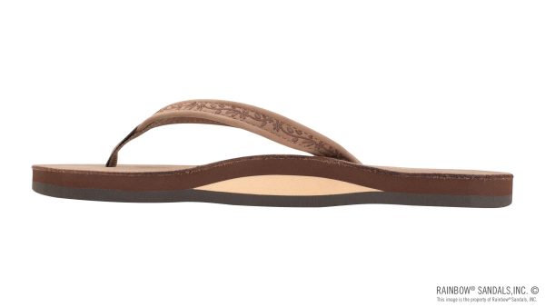 Las Flores Single Layer Premier Leather with a Floral 1 Narrow Strap