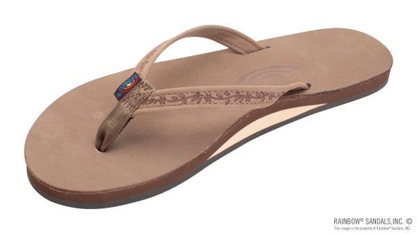 Las Flores Single Layer Premier Leather with a Floral 1 Narrow Strap