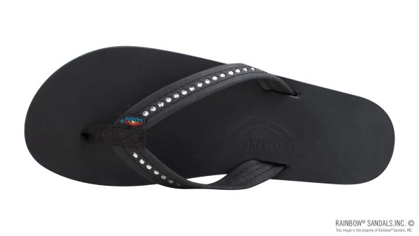 Four Layer Leather Wedge 3/4 Strap with Crystals