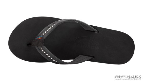 Six Layer Leather Wedge 3/4 Strap with Crystals