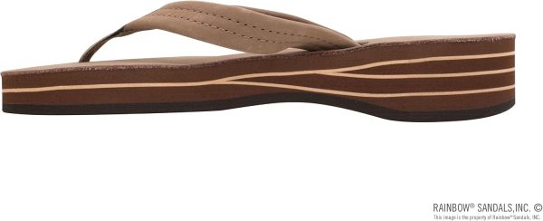 Rainbow Sandals Women's Four Layer Wedge  3/4eather Strap. Dark Brown. Ladies X-Large / 8.5-9.5 B(M) US | Platforms & Wedges