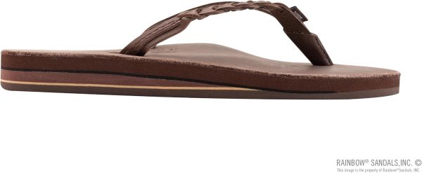 Rainbow Sandals Women's Double Layer Flirty Braidy Premier Leather w/Single Braided Strap. Mocha. Ladies Small / 5.5-6.5 B(M) US | Shoes