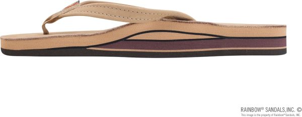 Rainbow Sandals Women's Double Layer Premier Leather Narrow Strap w/Arch. Sierra Brown. Ladies Small / 5.5-6.5 B(M) US | Flats