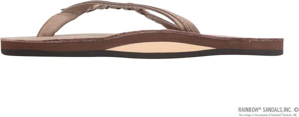 Rainbow Sandals Women's Flirty Braidy. Dark Brown. Medium / 6.5-7.5 | Premier Leather w/Single Braided Strap | Flats