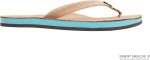 Rainbow Sandals Women's Single Layer Premier Leather w/Ocean Midsole/Narrow Strap Sandal. Sierra Brown/Ocean. Ladies Medium / 6.5-7.5 B(M) US | Flats