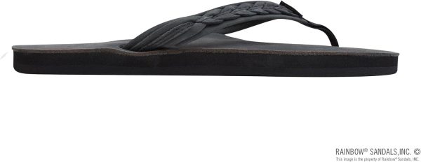 Rainbow Sandals Madison - Single Layer Arch Support with 3/4raided Strap. Premier Black. Ladies Large/7.5-8.5 B(M) US | Flip-Flops