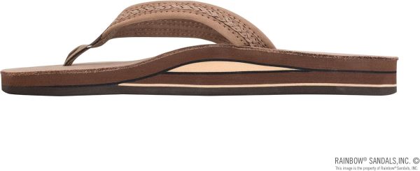 Rainbow Sandals The Willow - Double Layer Leather Dark Brown Sandal with Double Braided  3/4trap. Ladies. X-Large. 8.5-9.5 D(M) US | Flats