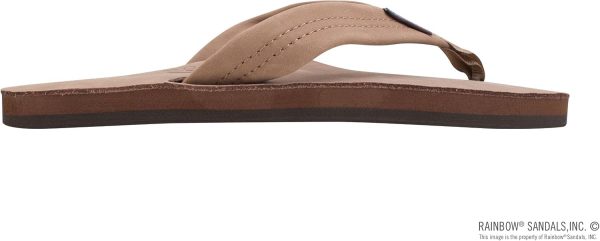 Rainbow Single Layer Premier Leather Woman's Sandal (Dark Brown) Size 5.5/6.5 (S) | Flats