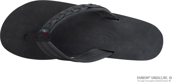 Rainbow Sandals Madison - Single Layer Arch Support with 3/4raided Strap. Premier Black. Ladies Large/7.5-8.5 B(M) US | Flip-Flops
