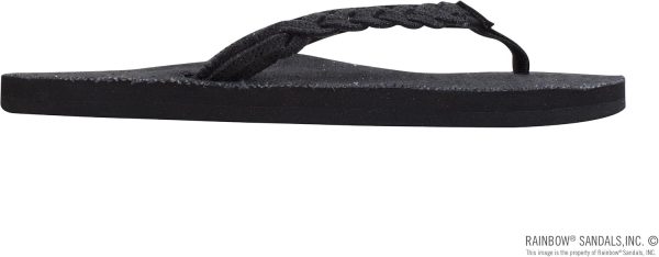 Rainbow Sandals Women's Single Layer Hemp Flirty Braidy. Black. Ladies Small / 5.5-6.5 B(M) US | Flats