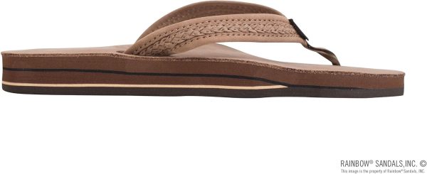 Rainbow Sandals The Willow - Double Layer Leather Dark Brown Sandal with Double Braided  3/4trap. Ladies. X-Large. 8.5-9.5 D(M) US | Flats