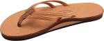 Rainbow Sandals Ladies The Sand Piper Luxury Leather - Single Layer Arch Hand Woven Strap. Caramel. Ladies. Medium. 6.5-7.5 D(M) US | Flats
