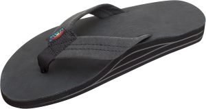 Rainbow Sandals Men's Premier Leather Double Layer with Arch Wide Strap. Premier Black. Small / 7.5-8.5 D(M) US | Sandals