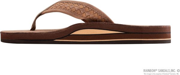 Rainbow Sandals Mens The Bentley Luxury Leather - Double Layer Arch Hand Woven Strap. Nogales Wood. Mens Size 7.5-8.5 | Sandals