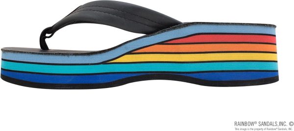 Rainbow Sandals Women's Six Layer Classic Wedge Sandal 1trap. Black. Ladies 115-15 B(M) US | Platforms & Wedges