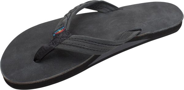 Rainbow Sandals Madison - Single Layer Arch Support with 3/4raided Strap. Premier Black. Ladies Large/7.5-8.5 B(M) US | Flip-Flops