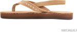 Rainbow Sandals Kid's Single Layer Premier Leather w/Narrow Crystal Strap. Sierra Brown. w/backstraps Kid's 3-4 B(M) US | Flats
