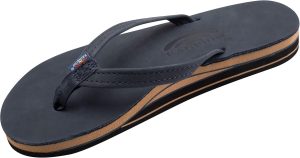 Rainbow Sandals Women's Double Layer Leather Sandal. Navy w/Fawn Midsole. Ladies 115-15 B(M) US | Flats