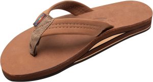 Rainbow Sandals Men's Leather Double Layer w/Arch Wide Strap. Redwood. Medium / 8.5-9.5 D(M) US | Sandals