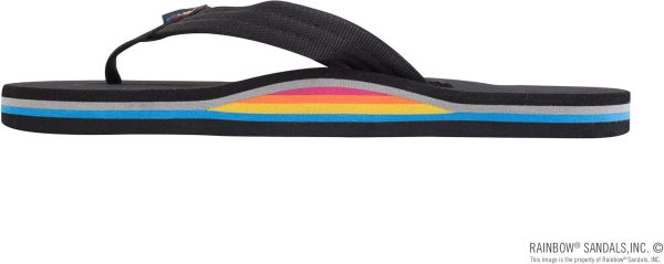 Rainbow Sandals Women's Single Layer Classic Rubber w/EVA filled Nylon Strap Limited Edition. Ladies Large / 7.5-8.5 B(M) US | Flip-Flops