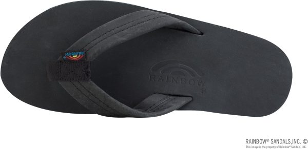 Rainbow Sandals Men's Premier Leather Double Layer with Arch Wide Strap. Premier Black. Small / 7.5-8.5 D(M) US | Sandals