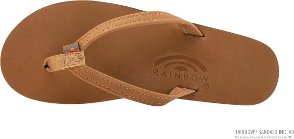 Rainbow Sandals Women's Double Layer. Narrow Strap. Leather Sandals w/Arch. Cafe. Small. 5.5-6.5 B(M) US | Flats