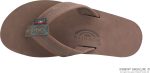 Rainbow Sandals Men's Single Layer Premier Leather with Blue Midsole. Expresso. Men's Large / 9.5-15 D(M) US | Sandals