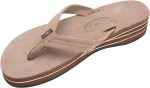 Rainbow Sandals Women's Four Layer Wedge  3/4eather Strap. Dark Brown. Ladies X-Large / 8.5-9.5 B(M) US | Platforms & Wedges