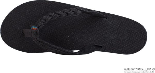 Rainbow Sandals Women's Single Layer Hemp Flirty Braidy. Black. Ladies Small / 5.5-6.5 B(M) US | Flats