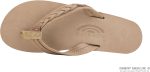 Rainbow Sandals Madison - Double Layer Arch Support with a Braid on a 3/4edium Strap. Sierra Brown. Ladies Small | Sandals