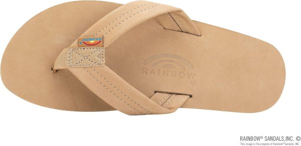 Rainbow Sandals Men's Premier Leather Single Layer Wide Strap With Arch. Sierra Brown. Men's Medium / 8.5 - 9.5 US | Single Layer Wide Strap with Arch | Sandals