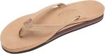 Rainbow Sandals Women's Double Layer Premier Leather Narrow Strap w/Arch. Sierra Brown. Ladies Small / 5.5-6.5 B(M) US | Flats