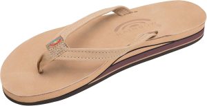 Rainbow Sandals Women's Double Layer Premier Leather Narrow Strap w/Arch. Sierra Brown. Ladies Small / 5.5-6.5 B(M) US | Flats