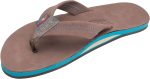 Rainbow Sandals Men's Single Layer Premier Leather with Blue Midsole. Expresso. Men's Large / 9.5-15 D(M) US | Sandals