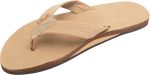 Rainbow Sandals Men's Premier Leather Single Layer Wide Strap With Arch. Sierra Brown. Men's Medium / 8.5 - 9.5 US | Single Layer Wide Strap with Arch | Sandals