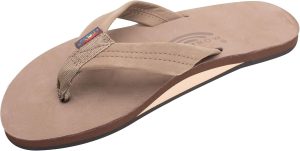 Rainbow Sandals Men's Premier Leather Single Layer with Arch Wide Strap. Dark Brown. Small / 7.5-8.5 D(M) US | Sandals