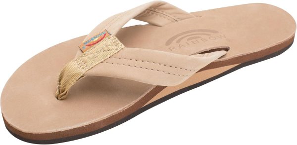 Rainbow Sandals Women's Single Layer Premier Leather w/Arch Support. Sierra Brown. 9.5-15 | Flats