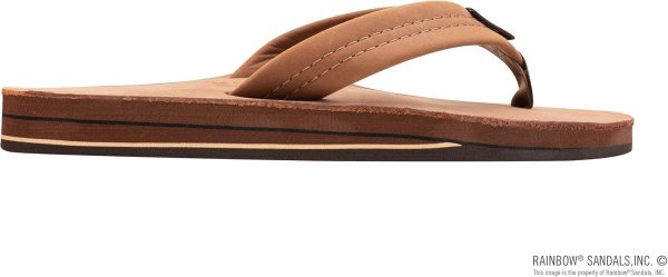 Rainbow Sandals Men's Leather Double Layer w/Arch Wide Strap. Redwood. Medium / 8.5-9.5 D(M) US | Sandals