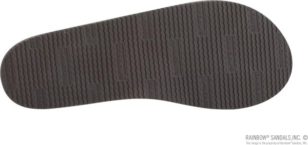 Rainbow Sandals Ladies Las Flores - Single Layer Premier Leather with a Floral 1arrow Strap. Dark Brown. Ladies 5.5-6.5 | Flats