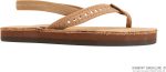 Rainbow Sandals Kid's Single Layer Premier Leather w/Narrow Crystal Strap. Sierra Brown. w/backstraps Kid's 3-4 B(M) US | Flats