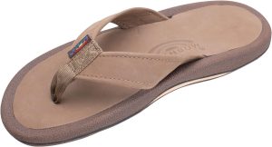 Rainbow Sandals Men's Navigator Premier Leather Orthopedic Foot Bed w/Tapered Strap. Dark Brown. Men's 9 D(M) US | Sandals