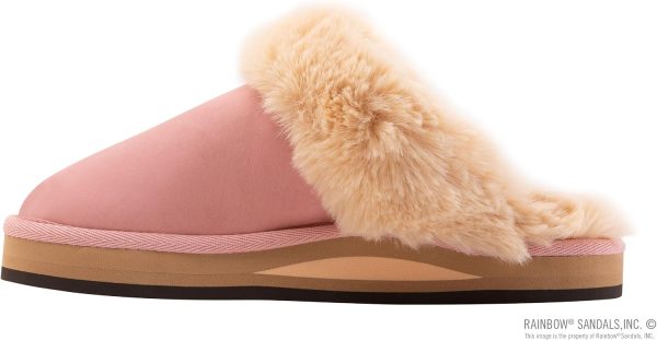 Rainbow Sandals Sunset Snugs - Premier Leather. Fleece Lined Slipper. Pink Cream. Ladies 8 | Flip-Flops