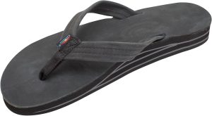 Rainbow Sandals Women's Double Layer Premier Leather w/  3/4trap (Ladies Small / 5.5-6.5. Premier Black) | Flats