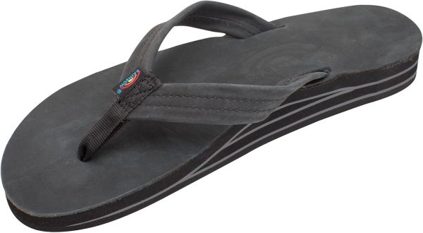 Rainbow Sandals Women's Double Layer Premier Leather w/  3/4trap (Ladies Small / 5.5-6.5. Premier Black) | Flats