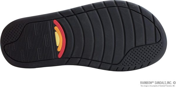 Rainbow Sandals Men's East Cape Molded Rubber Sandal. Black/Blue Strap w/Grey Top. Men's 7 D(M) US | Sandals