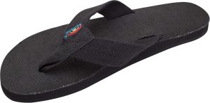 Rainbow Sandals Womens Hemp Single Layer Wide Strap Black Small (5.5-6.5) | Flip-Flops