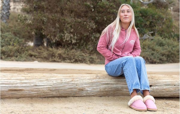 Rainbow Sandals Sunset Snugs - Premier Leather. Fleece Lined Slipper. Pink Cream. Ladies 8 | Flip-Flops