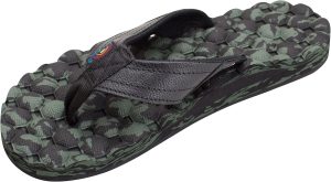 Rainbow Sandals Men's Rubber Single Layer Holoholo. Black Green. Men's 8 | Sandals