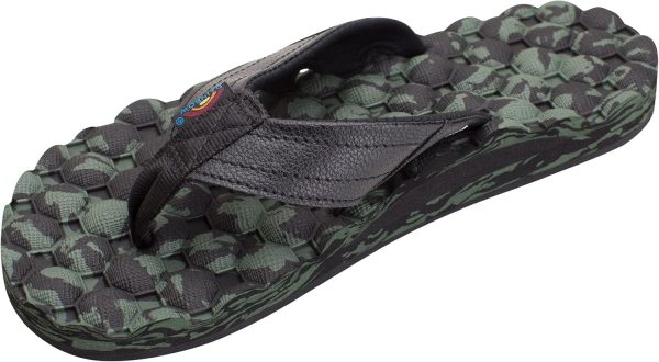Rainbow Sandals Men's Rubber Single Layer Holoholo. Black Green. Men's 1| Sandals