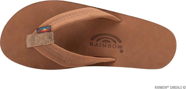 Rainbow Sandals Men's Leather Single Layer Wide Strap with Arch. Redwood. Men's X-Large / 11D(M) US | Sandals